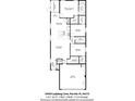 Detailed floor plan showcasing a 3-bedroom, 2-bath layout with living spaces and a two-car garage at 10459 Ladybug Cove, Parrish, FL 34219