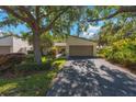 Charming single-Gathering home featuring a two-car garage and mature trees shading the front yard at 6407 Quail Hollow Pl, Bradenton, FL 34210