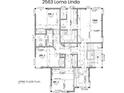 Second-floor plan displaying bedrooms, bathrooms, closets, and hallway layout for a comprehensive view at 2563 Loma Linda St, Sarasota, FL 34239
