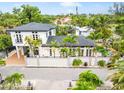 Expansive aerial view showcasing the property's prime location amidst lush greenery and nearby cityscapes at 324 Siesta Dr, Sarasota, FL 34242