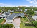 Expansive aerial view of a charming home, showcasing the well-manicured lawn and mature trees at 1828 Mova St, Sarasota, FL 34231