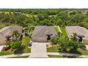 An aerial shot showcasing a well-maintained home, lush landscaping, and a serene neighborhood at 2819 130Th E Ave, Parrish, FL 34219