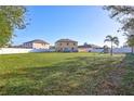 Expansive backyard with a vinyl fence, pool, playground and ample green space at 4010 Lindever Ln, Palmetto, FL 34221