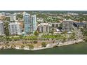 Gorgeous aerial view of the condo community situated on the water near downtown at 707 S Gulfstream Ave # 501, Sarasota, FL 34236