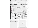 Detailed first-floor plan showcasing an open-concept layout, primary suite, and two-car garage at 7053 Foxboro Way, Nokomis, FL 34275