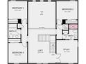 Upstairs floor plan featuring bedrooms, bathrooms, loft and study at 7053 Foxboro Way, Nokomis, FL 34275