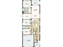 Detailed floorplan showcasing the layout of the home with three bedrooms, two baths, flex space, and open living area at 8561 Snowfall St, Sarasota, FL 34241