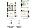 Additional floorplan options for an optional bedroom 4, study, or O.D.K. configuration, showing layout flexibility at 8561 Snowfall St, Sarasota, FL 34241