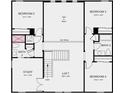 Detailed second floor plan showing layout of bedrooms, bathrooms, loft, and study at 7009 Foxboro Way, Nokomis, FL 34275