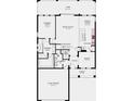 Detailed first floor plan showing layout of kitchen, living area, bedrooms, and garage at 7009 Foxboro Way, Nokomis, FL 34275