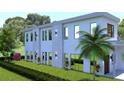 Rendering of a modern two-story home with an upper balcony and manicured landscape at 1423 S Shade Ave, Sarasota, FL 34239