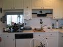 Functional kitchen with white cabinets and essential appliances for culinary needs at 3620 Ironwood Cir # 506-O, Bradenton, FL 34209