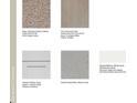 Image displays the carpet, tile, cabinet, quartz, and paint options for the home at 5901 Biscotti St, Nokomis, FL 34275