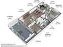 Detailed 3D floor plan highlighting the open-concept layout with a lanai and clearly defined room dimensions at 6209 Heritage Ln # 6209, Bradenton, FL 34209