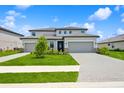 Beautiful two-story home with a three-car garage, well-maintained lawn, and decorative stone accents at 4951 Oyster Pearl St, Lakewood Ranch, FL 34211