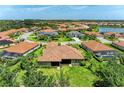 Stunning aerial view of houses in a beautiful community near a lake and nature preserve at 9734 Carnoustie Pl, Bradenton, FL 34211