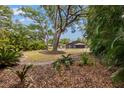 Lush backyard featuring mature trees and greenery, offering a private outdoor space at 2778 Greendale Dr, Sarasota, FL 34232