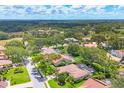 Beautiful aerial shot showing the neighborhood, surrounding trees, and blue skies at 4356 Highland Oaks Cir # 3, Sarasota, FL 34235
