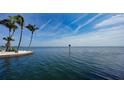 Scenic waterfront featuring palm trees and clear skies over a calm ocean bay at 4968 Gulf Of Mexico Dr # Villa 22, Longboat Key, FL 34228