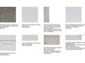 Selection board showcasing various flooring, backsplash, countertop, and cabinet options for the home at 8579 Big Dipper Dr, Sarasota, FL 34241