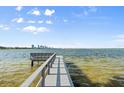 Private wooden dock offers water access and picturesque views of the city skyline at 377 22Nd Se Ave, St Petersburg, FL 33705