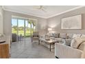 Bright living room with large windows overlooking the lush landscaping and golf course at 9470 High Gate Dr # 2213, Sarasota, FL 34238