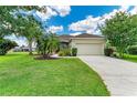 Charming single-Gathering home boasts a lush lawn and mature trees, providing great curb appeal at 12815 24Th Street E Cir, Parrish, FL 34219