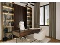 Stylish home office with built-in shelving, a modern desk, and a comfortable executive chair at 838 Norsota Way, Sarasota, FL 34242