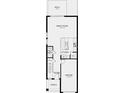 Detailed first floor plan showing kitchen, great room, half bath, garage and patio at 15172 Cuzcorro Ct, Nokomis, FL 34275