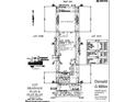 Lot plan and drainage diagram for the home site with dimensions and key information at 8633 Snowfall St, Sarasota, FL 34241