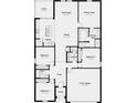 Detailed floor plan showcasing the layout of a spacious house with multiple bedrooms and bathrooms, kitchen, and living areas at 13634 Tropical Breeze Way, Hudson, FL 34669