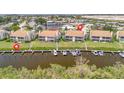 A private dock along a canal with boats, perfect for waterfront living and recreation at 8710 54Th W Ave # 8710, Bradenton, FL 34210