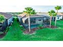 A relaxing private pool area with screened-in lanai and lush tropical landscaping in the backyard at 18008 Waterville Pl, Bradenton, FL 34202