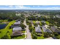 Aerial view of a well-maintained home with a screened-in lanai in a gated community at 4402 Natures Reach Ter, Parrish, FL 34219