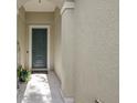 Inviting front entryway featuring a stylish door, textured walls, and ample natural light at 4402 Natures Reach Ter, Parrish, FL 34219