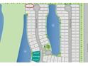 Community map showcasing lot 71 within a neighborhood featuring lakes and a dog park at 651 Maldives Trl, Sarasota, FL 34234