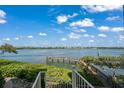 Stunning water view overlooking the bay and private dock at 1280 Dolphin Bay Way # 204, Sarasota, FL 34242