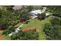 Expansive property features lush greenery, a private pool, and meticulously landscaped gardens at 3764 Oak Grove Dr, Sarasota, FL 34243