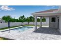 Inviting pool with paved patio and privacy fence, perfect for outdoor entertaining and relaxation in the sun at 14065 Paris Ln, Port Charlotte, FL 33981