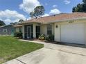 Inviting single-story home featuring a charming screened-in porch and well-maintained lawn at 4027 Allure Ln, North Port, FL 34287
