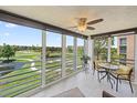 Relaxing enclosed balcony area, showcasing beautiful views of the golf course and lake at 4570 Pinebrook Cir # 508, Bradenton, FL 34209
