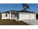 Beautiful single-story home with a three-car garage, landscaped front yard, and stylish front entry at 2323 Zuyder Ter, North Port, FL 34286
