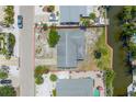 Aerial view showcasing the property layout and its location with water access at 310 Avenida Milano, Sarasota, FL 34242