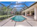 Inviting screened-in pool with an open patio, ideal for relaxation and entertaining in a private backyard setting at 3388 Highlands Bridge Rd, Sarasota, FL 34235
