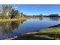 Scenic view of a tranquil pond reflecting the sky, enhancing the property's serene and natural setting at 9808 Campanula Ct, Land O Lakes, FL 34637