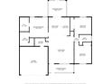 Detailed floor plan showcasing the layout of a home with labeled rooms and dimensions for each area at 1370 Mccrory St, North Port, FL 34286