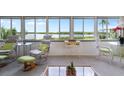 Bright sunroom with large windows offering serene water views and comfortable seating arrangements at 550 Tampico Dr, North Port, FL 34287
