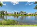 Scenic backyard view of the pond, enhancing the property's appeal at 5787 Ivrea Dr, Sarasota, FL 34238