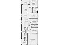 Open-concept floor plan showcasing a layout with a great room, kitchen, bedrooms, and a 2 car garage at 8632 Snowfall St, Sarasota, FL 34241