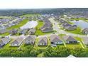 Beautiful aerial shot of a residential community with well-maintained lawns and serene pond views at 2105 Grand Flora Trl, Bradenton, FL 34208